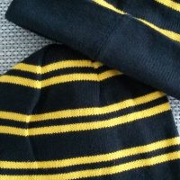 Black & Yellow Striped Beanie Hat